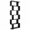 Wooden Bookshelves 6 Tier Storage shelf S Shape Bookcase Display Shelving Unit