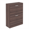 2 Drawer Shoe Cabinet Storage Cupboard Footwear Stand Rack Wooden Unit Walnut