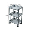 3 Tier Plastic Grey Kitchen Carts Trolley Storage Rack With Wheels Bathroom New