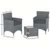 Rattan Garden Furniture Bistro Set 2 Seater Table Chair Outdoor Patio Grey