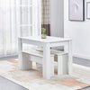 Modern Dining Table Set Table & 2 Benches Seats Compact Kitchen Restaurant
