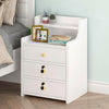 Bedside Tables Nightstand Cabinet Chest Storage With Lock key 3 Drawer Bedroom
