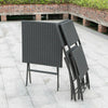 Folding Rattan Garden Bistro Set Outdoor Patio Furniture 2Chairs +1 Square Table