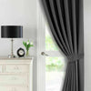 Pair of THERMAL BLACKOUT CURTAINS READY MADE EYELET TOP + TIE BACKS DOOR CURTAIN