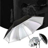 Studio Umbrella 33" Reflective Flash Photo Black Silver Soft Light Photography