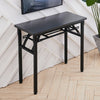 Foldable Table Computer Desk Wooden Tabletop Metal Legs Home Office Furniture UK