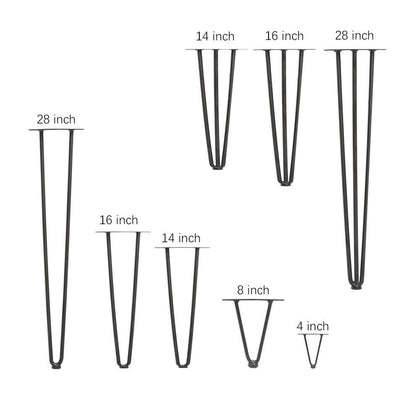 4X Hairpin Legs Screws Hair Pin Coffee Table Leg Set Furniture Bench Desk UK