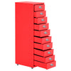 10 Drawer Metal Home Office Filing Cabinet Large File Storage Cupboard w/Castors