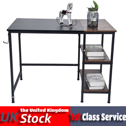 PC Computer Desk Writing Table Office Home Workstation Wooden & Metal LVE-UK