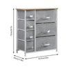 Fabric Bedside Cabinet 7 Drawers Side Table Standing Storage Unit Grey Xmas Gift
