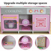 Pink Wooden Pretend Play Toy Kitchen for Kids Role Play Imaginative Playtime Set