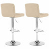 2x Chrome & Height Adjust Swivel Faux Leather Kitchen Breakfast Bar Stool