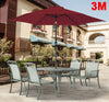 3M Round Garden Parasol Umbrella Patio Sun Shade Aluminium Crank Tilt