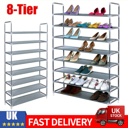 8 Tier Shoe Rack Organizer Rack Free Standing 40 Pairs Shoes Storage Space Saver