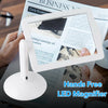 LED Magnifying Glass Stand With Light Lamp Hands Free Magnifier Foldable Clamp