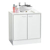 Bathroom Cabinet White Under Sink Storage Unit Double Doors Cupboard Furniture