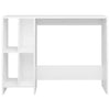 White Small Computer Desk Shelf Shelves Storage Space Saving Office Laptop Table