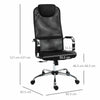 Vinsetto Office Chair Mesh Fabric Swivel Desk Chair Home Study with Wheel, Black