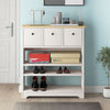 SHOES STORAGE RACK SHELF SIDE CABINET ORGANIZER WITH 3 DRAWERS HALLWAY FURNITURE