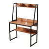 Ladder Office Computer Desk with Shelves Small Workstation PC Writing Table Wood