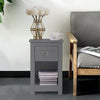 Bedside Table Cabinet Nightstand Wooden End Table 1 Drawer & 1 Shelf Lamp Stand