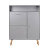 Shoe Cabinet Storage Cupboard with Drawer Wooden Stand Rack Footwear Unit Grey