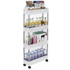Kitchen Trolley Cart Storage Rack Tray Shelf Rolling Wheel With Handle 4 Tier