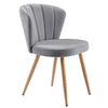 Dining Chair Set of 1 or 2 Velvet Fabric Oyster Armchair Bedroom Chair