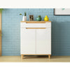 Small Shoes Cabinet Wooden Storage Cupboard Sideboard Rack Stand 2 Doors Drawer