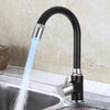 Swivel Spout Kitchen Sink Mixer Taps LED Colors Hand Spray Faucet Pull Out