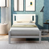 Single Bed White Solid Wooden Bed Frame Solid Wood For Adults, Kids, Teenagers