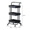 3 Tier Slim Kitchen Storage Trolley Cart Rack Tray Shelf Rolling Wheel W/ Handle