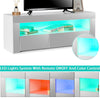 Modern 120CM TV Unit Cabinet Stand Set White High Gloss with LED Lights Drawers
