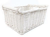 White Log Children Kids Baby Nursery Wicker Storage Basket Toy Box Organiser