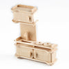 34Pcs/1 Set New Vintage Wooden Furniture Dolls House Miniature Toys Kids Gift