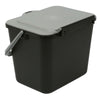 Black & Silver Grey 5L Kitchen Compost Caddy/Food Recycling Waste Bin – 5 Litre