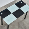 Dining Table Tempered Glass Top Metal Legs Kitchen Dining Room Home Black White