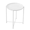 Coffee Table Folding Side Table Round Metal Tray Top Portable Table Night Stand