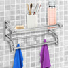 Double Chrome Towel Rail Holder Wall Mounted Bathroom Rack Stainless Steel UK