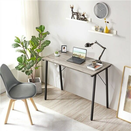Small Computer Desk Home Office Writing Desk for Study/Library/Bedroom, Gray
