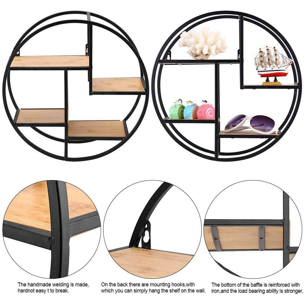 Floating Vintage Wall Shelves Retro Wood Shelf Storage Display Shelving Rack