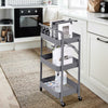 3 Tier Kitchen Trolley On Wheels Folding Rolling Cart Storage Rack With Handle