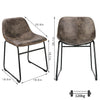 2x Vintage Industrial Style Kitchen Bar Stool Brown Leather Look Restaurant Cafe