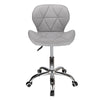 Adjustable Grey Office Chair Cushioned Computer Desk Chrome Legs Small Swivel