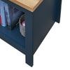 Lisbon Blue Side Lamp Table Bedside Cabinet Nightstand With Open Storage Shelf