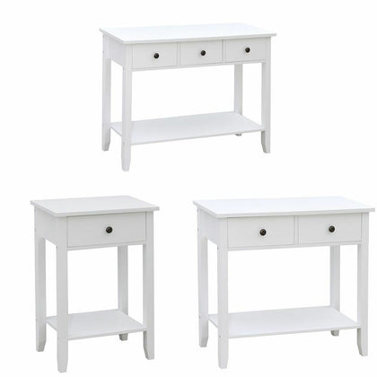 Windsor Console Table 1 2 3 Drawer Hallway Shelf Storage Furniture Unit White