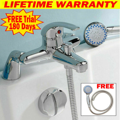 Luxury Bathroom Chrome Sink Bath Filler Tap Shower Mixer Taps with Hand Held Set