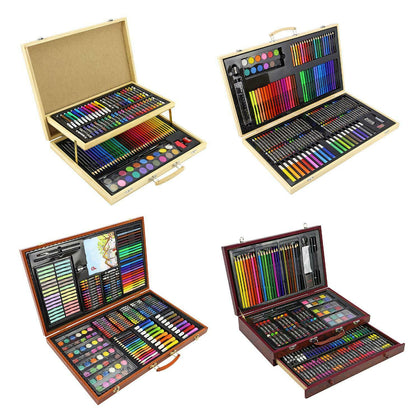 Creative Professional Wooden Art Artists Case Sets Stationary Colouring Drawing