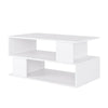 Coffee Table 2 Tiers Centre Table S-Shaped End Table Living Room Table White