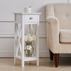 White Telephone Lamp Table Small Console Table With Drawer Shelf Corner Storage